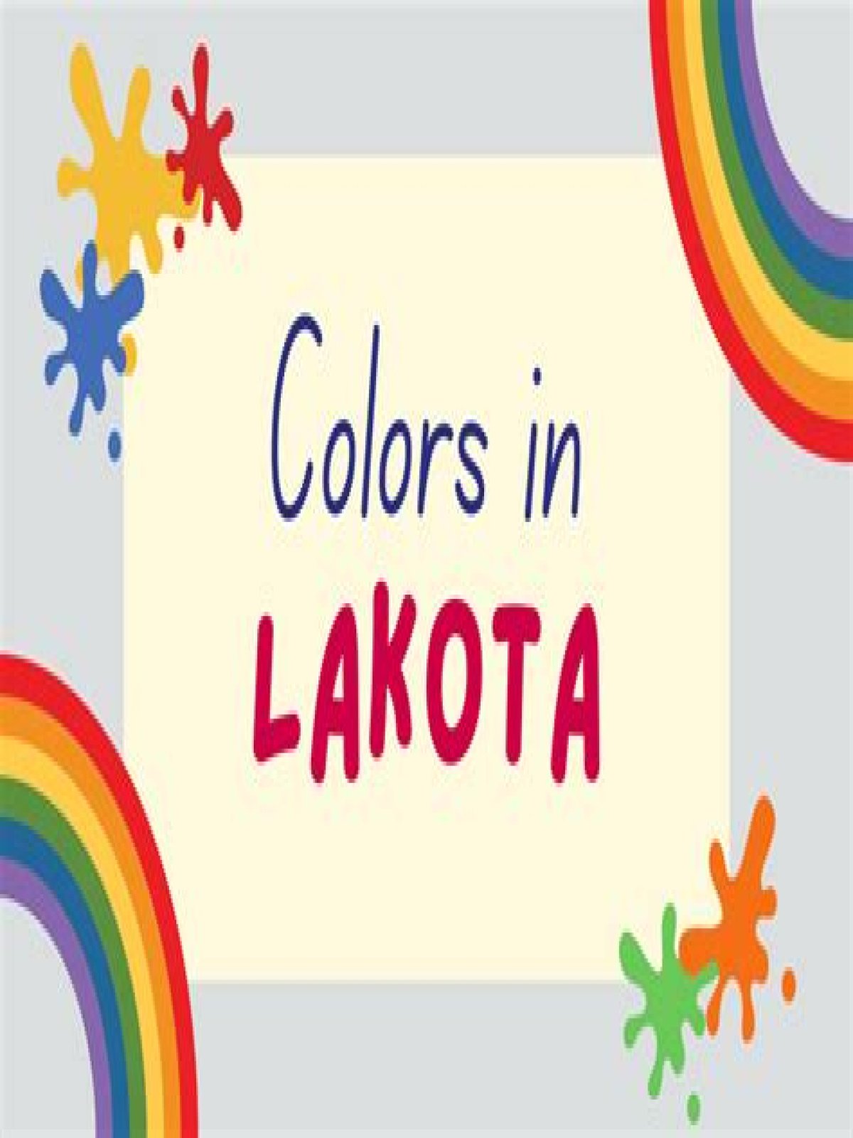 What are the colors in Lakota?