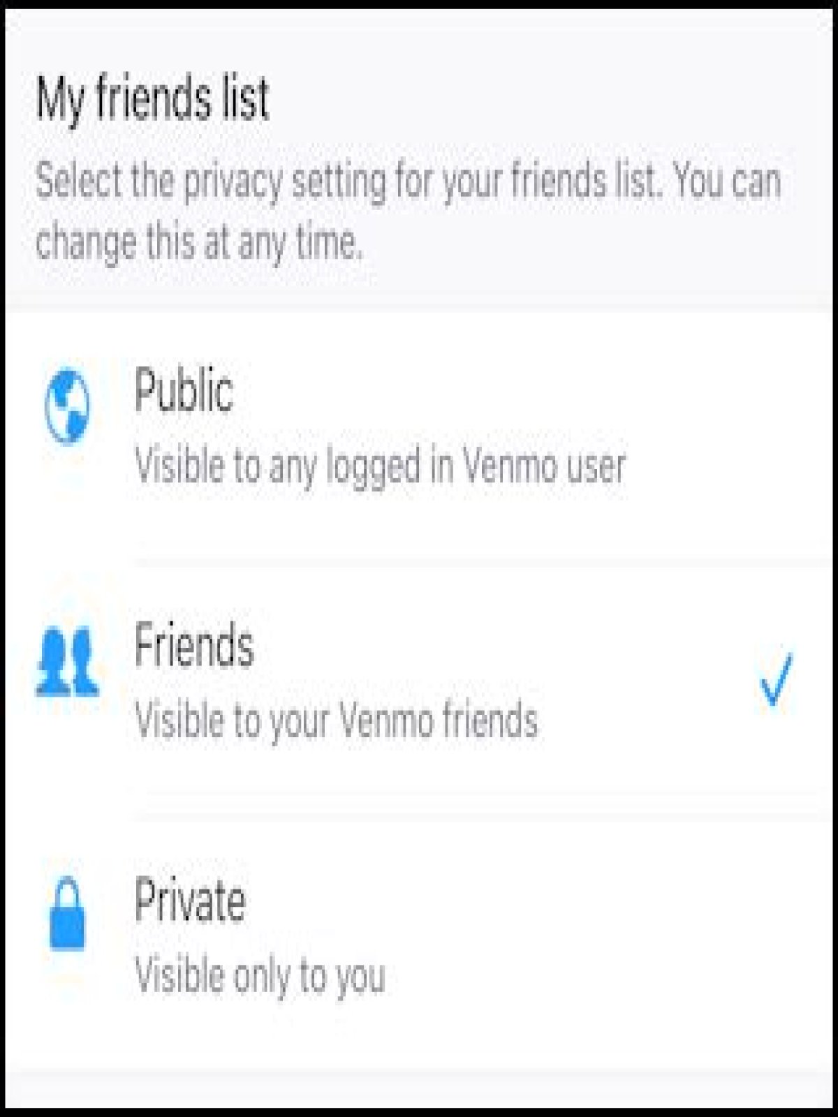 Where is my friends list on venmo?